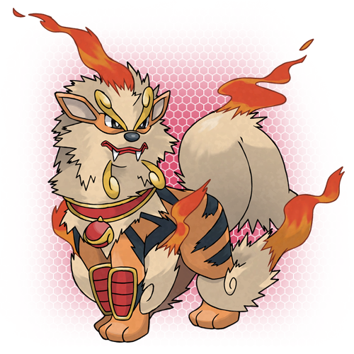 pokeluka is on fire with these Mega evolutions.  This one is based on Chinese guardian lions. Mega Arcanine Fire / Fairy Source. Artist: pokeluka