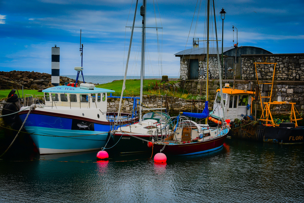 Boats in the Carnlough Harbour - County Antrim Northern Ireland by mbell1975