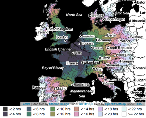 How long it takes to travel from Paris by train.More isochrone maps >>