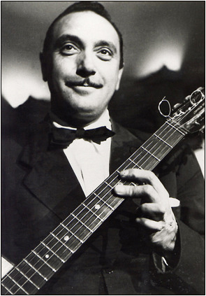 zinhas:Django Reinhardt played his solos with two fingers. At the age of 18, in an accident in his caravan, his back and left hand was heavily burned. Being already a reputed musician, his career seemed to be over. In 2 years he recovered and developed the technique that helped him to be the best. Two physicians thoroughly analyzed his hand and according to them: &ldquo;Django’s technique was only possible because of the remarkable length and span of his index and middle fingers. Photographs show that he could play a &quot;barre&rdquo; across the full width of the fret board using just the distal two phalanges of his index finger, and a half barre with the distal phalanx of his middle finger and analysis of film footage shows that he could effortlessly span a distance of at least 120mm [4.7 inches] between the tips of his index and middle fingers.&ldquo; This event is also a landmark in the history of guitar and jazz. Django created a whole new set of chords and arpeggios and became the most virtuoso guitarist ever. Try a solo with 2 fingers, and feel the strength it gives to your acoustic sound, or watch the 20 minute presentation of the research on Django’s hand. The whole study is here.