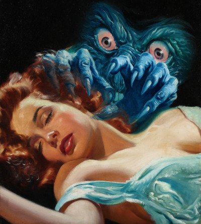 mykillyvalentine:

Painting by Lawrence Sterne Stevens for the July 1948 cover of Fantastic Novels.