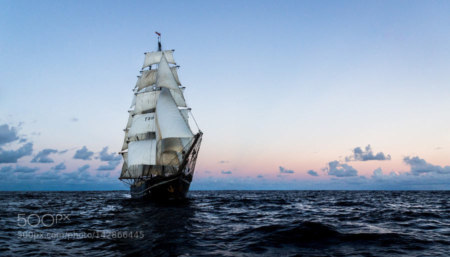 chris-bowser:Tall ship Roald Amundsen on the Atlantic ocean. by antonblanke