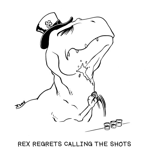 rexregrets:Shoulda gotten a pint with a straw.  Happy St Paddy’s Everyone!!