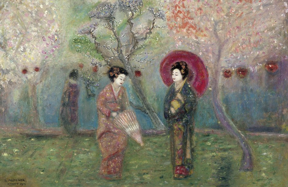 jeannepompadour:

“Two geisha” by Samuel Mützner, 1914

