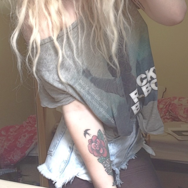 posing #me #girl #blonde #tattoo
