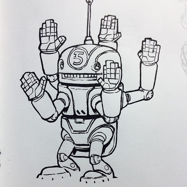 March of robots day 5! High-five bot wont leave ya hang'n !!! #marchofrobots