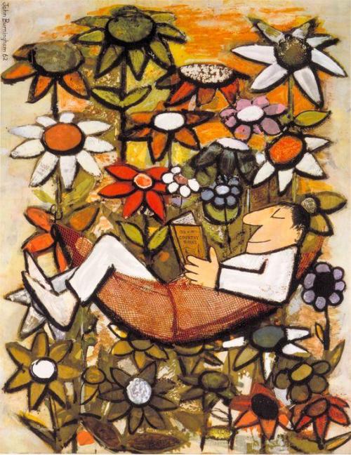 Lectura primaveral (ilustración de John Burningham)