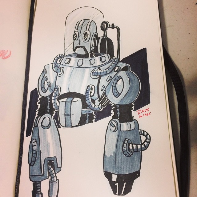 Today I did a #mech version of Dr. Freeze. #Drawing Challenge 76/365 #MarchOfRobots