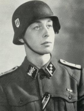 Pio Filippani Ronconi as a foreign volunteer of the Waffen-SS. He is wearing the collar tabs of the 1st battalion of the Waffen-Grenadier-Brigade der SS (italienische Nr. 1).<a href=