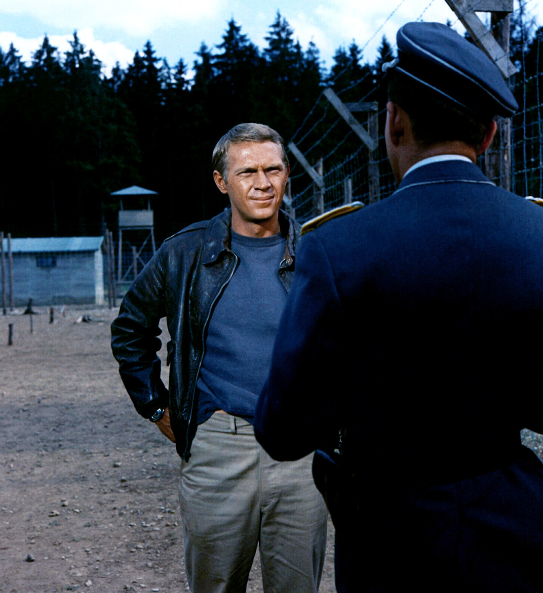 20th-century-man:

Steve McQueen, Hannes Messemer / production still from John Sturges’s The Great Escape (1963)
