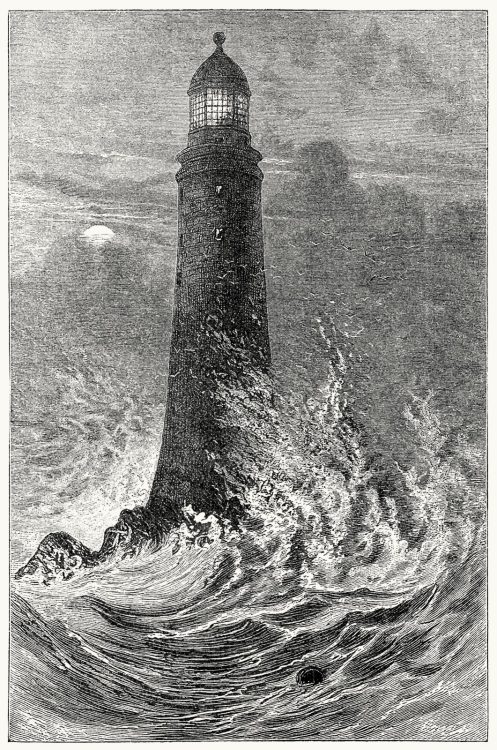 Smeaton&#8217;s lighthouse at the Eddystone.

From The story of our lighthouses and lightships, by  W. H. Davenport  Adams, London, 1891.

(Source: archive.org)