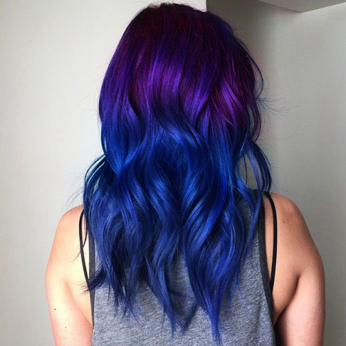 Hair Cute Purple Hair Cute Girl Curly Hair Colored Hair Dyed