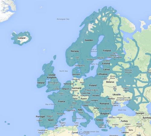 Google Street View Availability in Europe