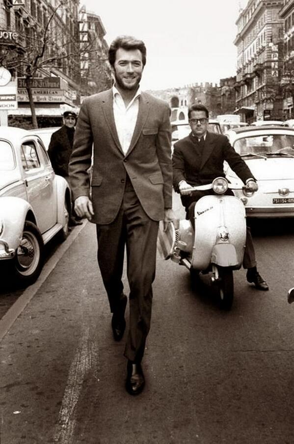 historyinpics42:

Clint Eastwood - Rome - 1960s Click Here to Follow HISTORY IN PICS