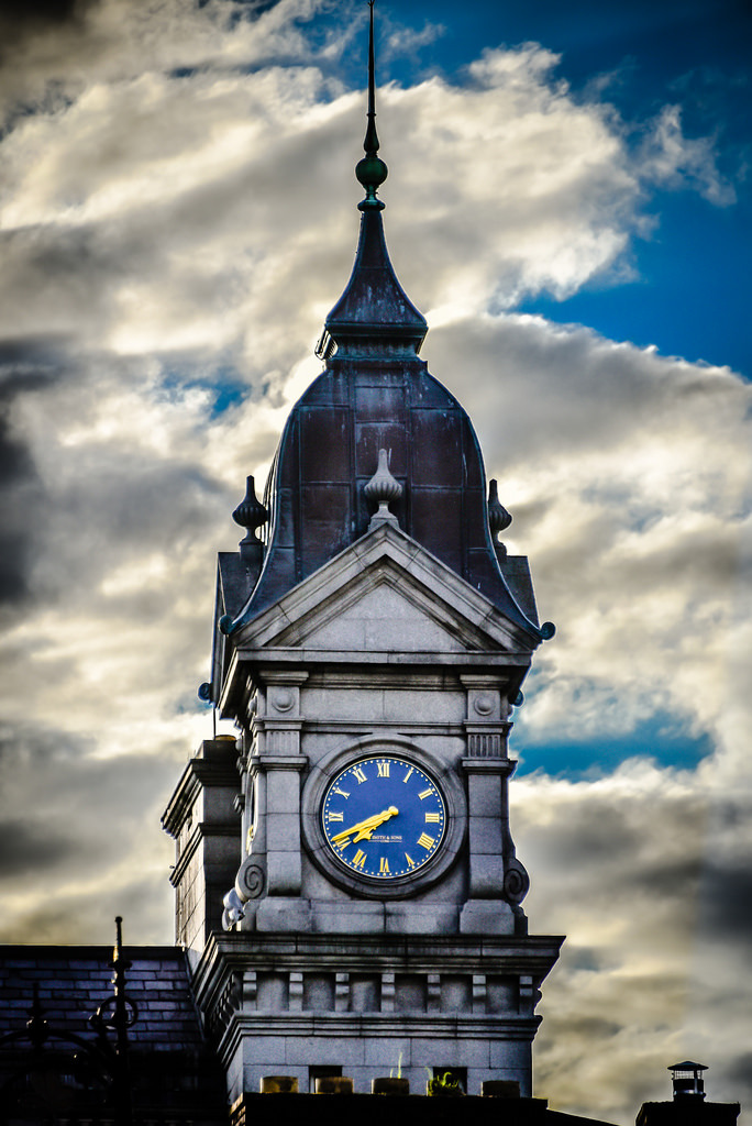 Clock Tower along Grafton Street - Dublin Ireland by mbell1975