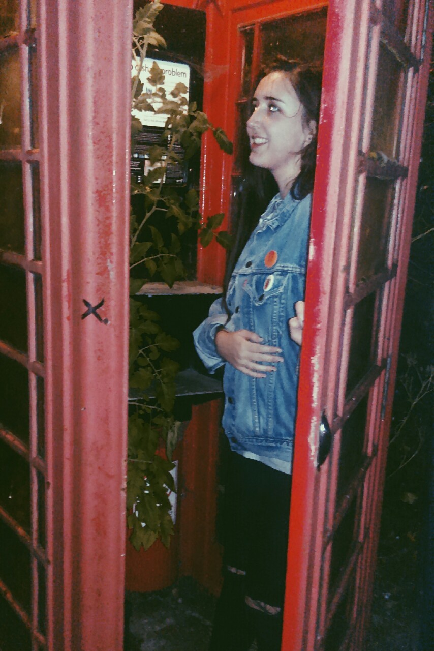 Me in the phone box