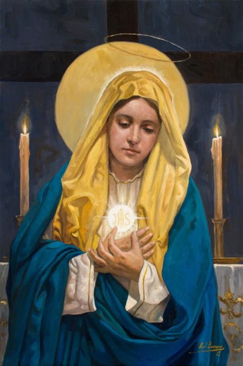 Mary, Mother of the Eucharist -  She is the first tabernacle. Art: Raul Berzosa(Please don&#8217;t remove credits)