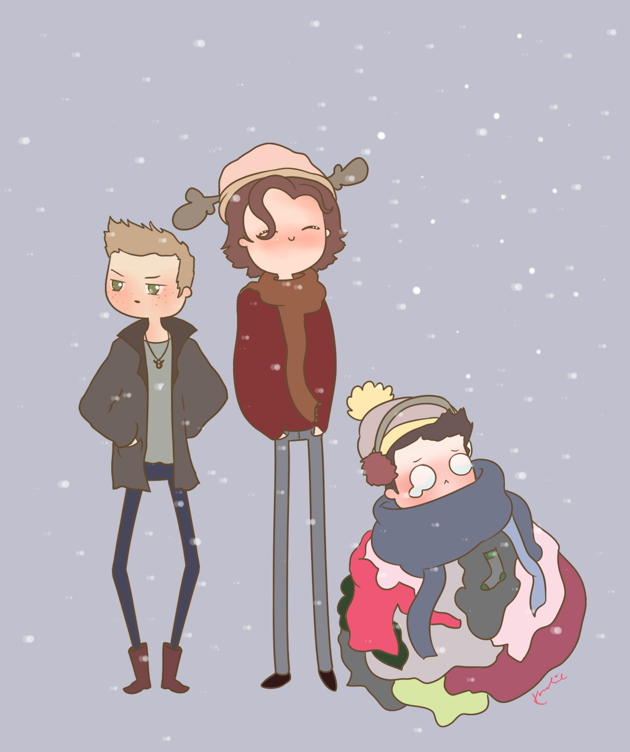 stubbledean:Cas is not used to snow, or cold weather.