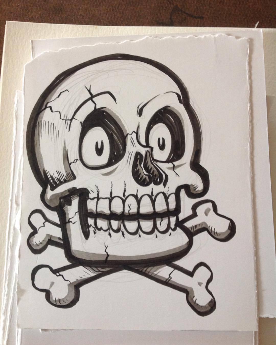 Day 20: A Skull. #sketch #sketches #sketchbook #drawing #drawlloween #doodle #ink #inktober #halloween #scary #skull #bones