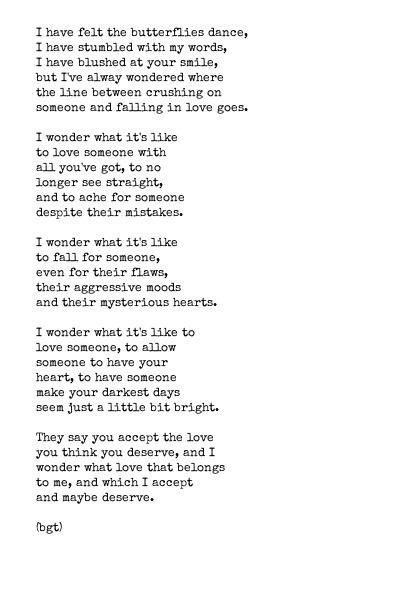 fall in loveâ€ by bgt.For the wonderful person who requested a poem ...