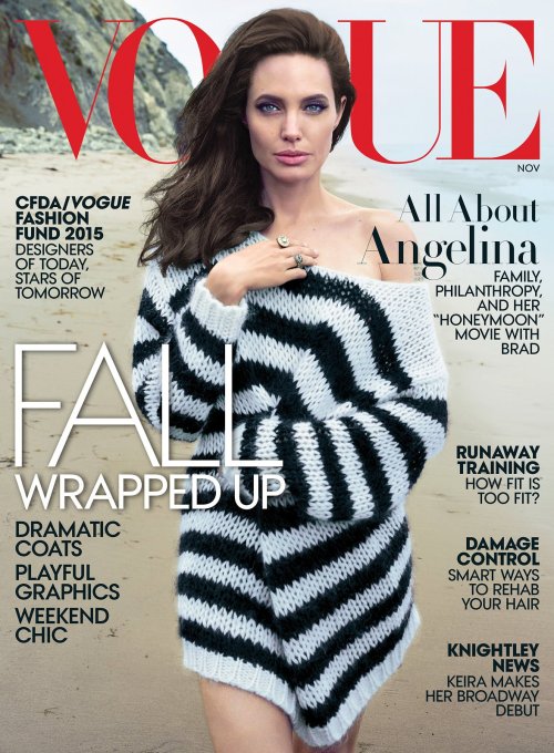 Angelina Jolie on the cover of Vogue US November 2015.