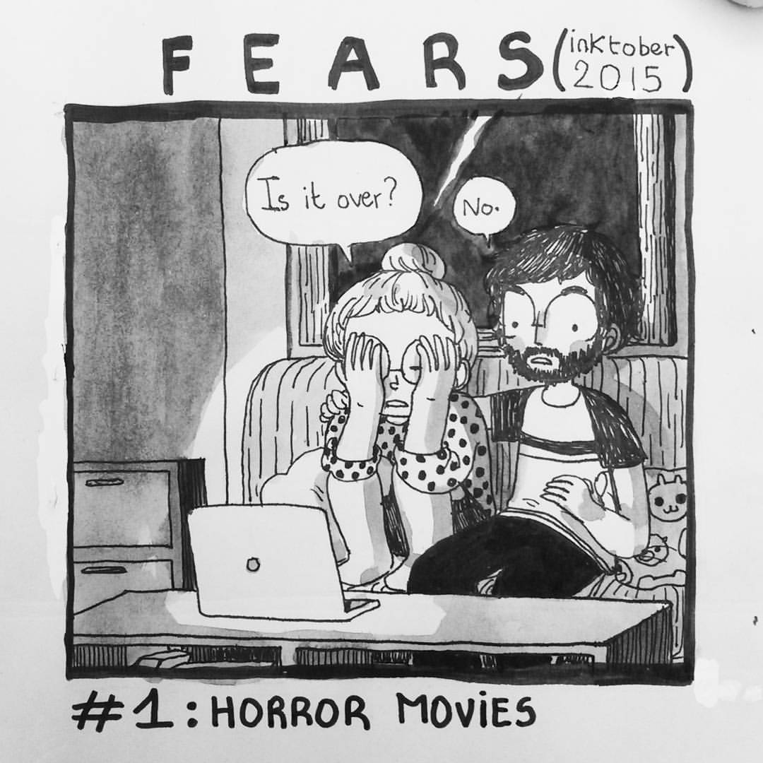 Inktober has started! I&rsquo;ve never done this before, and maybe I&rsquo;ll forget about it tomorrow but anyway : here&rsquo;s a drawing! Since it&rsquo;s October, I&rsquo;m gonna do a series about fears, spooky 👻
