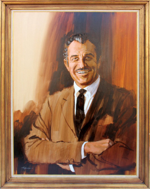 bizarrelosangeles:

Vincent Price. Artist: ? Date: 1960s. Oil. 34 x 54 inches. The painting was used to promote “The Vincent Price Collection,” a campaign to sell artwork via the Sears & Roebuck catalog. “The Vincent Price Collection” ran from 1962 to 1970.
