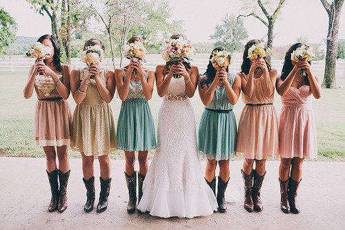 cowgirl boots and wedding dresses