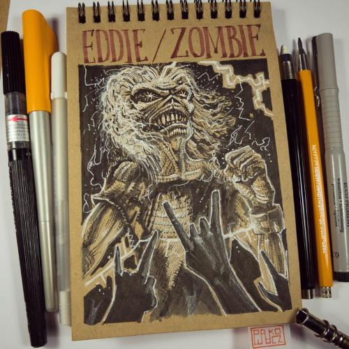 Day 8. Eddie the Head / Zombie #Drawlloween #Inktober #inktober2go #sketchbook #drawing #illustration