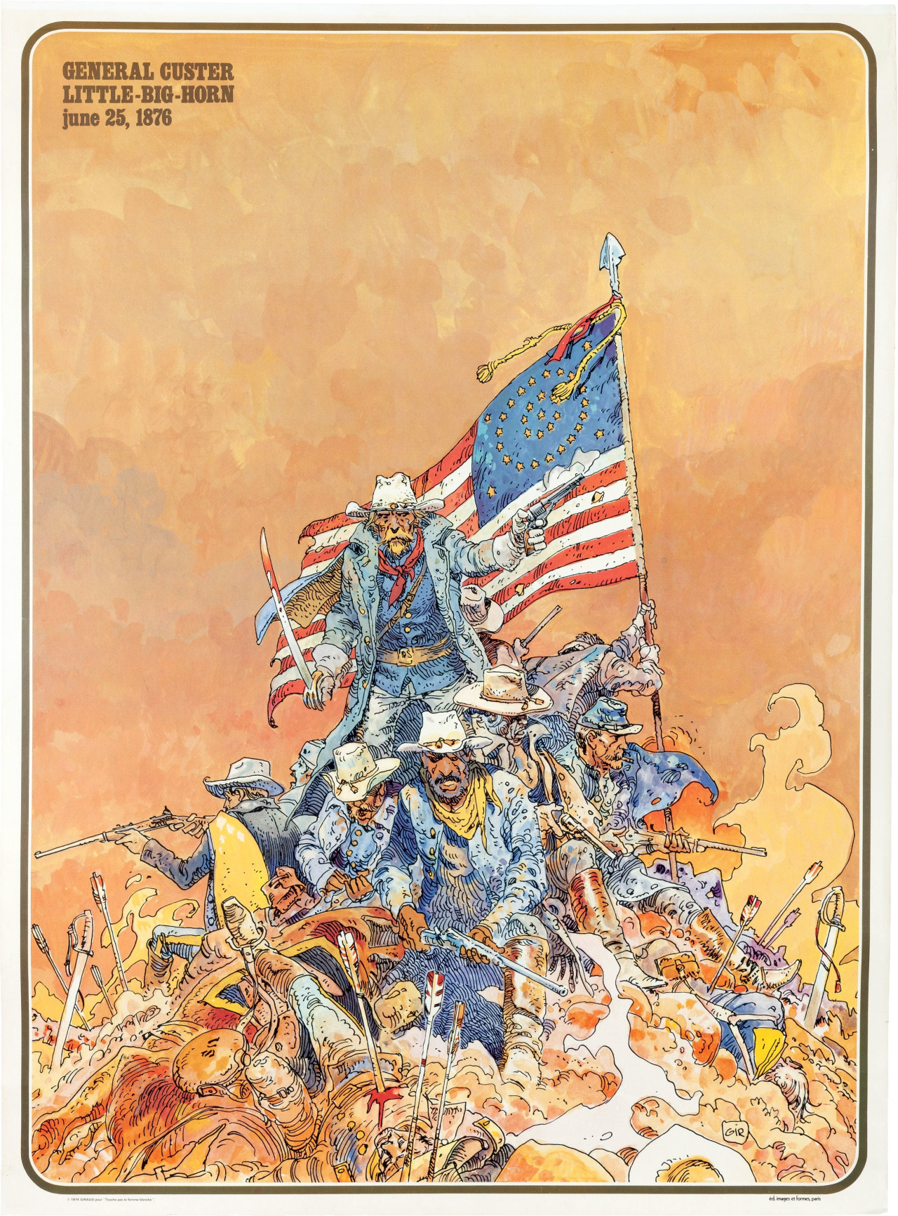 General Custer poster by Moebius, published by Images et Formes, 1974.