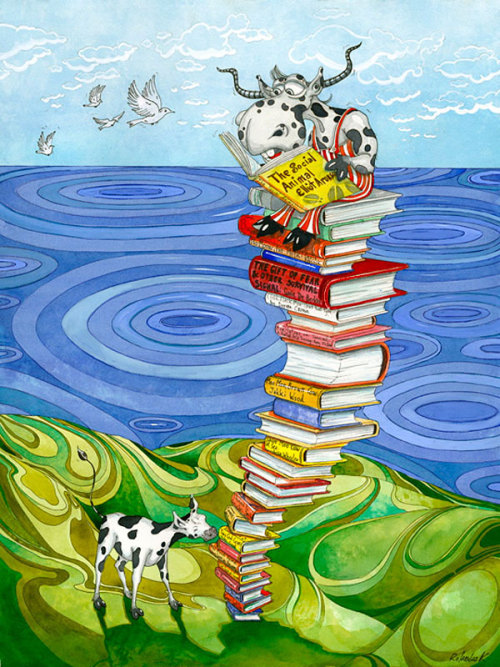 Todos necesitamos estar informados… leyendo (ilustración de Rolandas Dabrukas)
