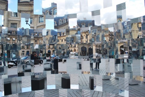 RING
______________________________________________
2012
Mirrored cubes installation.
FIAC PARIS 2012
Location&#160;: Place Vendôme, Paris.
Dimensions&#160;:  H4500 x L5000&#160;mm
……………………………………………………………….
Commissioned by AUDI
BEST DESIGN INSTALLATION, WALLPAPER.
……………………………………………………………….
    &#8220;Ring&#8221; is an installation which takes into consideration the urban space networking&#160;: the rhythm, flow, organization and spatial hierarchy. The installation embodies a visual effect that is to connect all of these interactions through the implementation of an optical effect: the repetition of an cubic mirror to break the perception of the place.
This dynamic installation changes the relationships between individuals and the space they are going through. 
"Ring" invits the visitor  to play with the installation and space on two levels:
The very first approach would be more related to experience a change in the urban areas: as a temporal kinetics. The facets of each cube reflect the place and reconstruct a paradigm that breaks the reading of the course. Ring works at this stage as a visual intrusion, an acceleration that changes the perception of the  visited place. This is a spacial rediscovery.
In a second step, the installation proposes to get inside, to see his own image multiplied to infinity, which collides with urban detail, it is now a place outside time and outside spatiality ,in total rupture with the outside principle . The vision is more intimate.
-
Credits photo&#160;: ALDS and  © Eric Mercier&#160;:  www. emspirit.fr
______________________________________________

