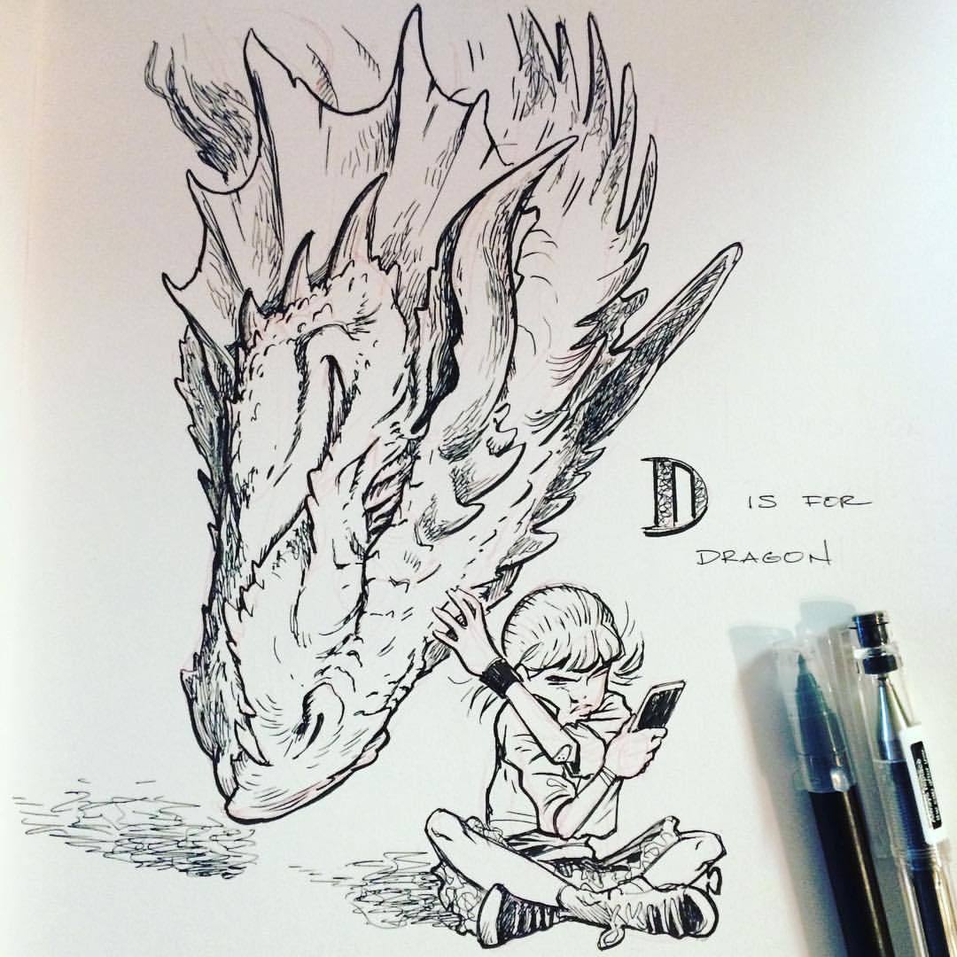 Inktober #4. Dragons get scratches whenever they want.