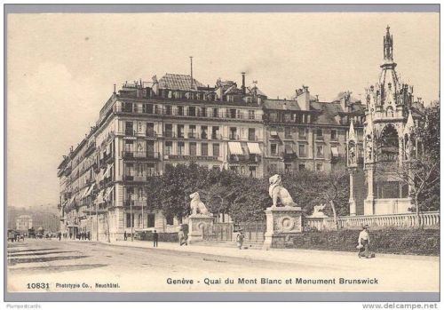 Hotel  Beau Rivage,  Genevawhere Empress Elisabeth of Austria died on Sept 10, 1898 ( x )She was assassinated on the Quai Mont Blanc on her way to board the ferry.                    