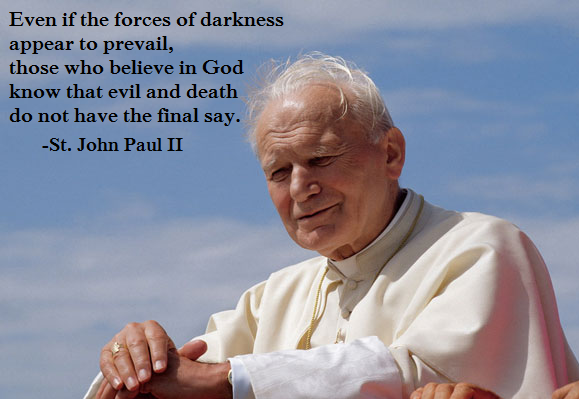 by-grace-of-god:

by-grace-of-god:

St. John Paul II (General Audience following Sept 11 attacks)

"In the world you have tribulation, but take courage; I have overcome the world." John 16:33