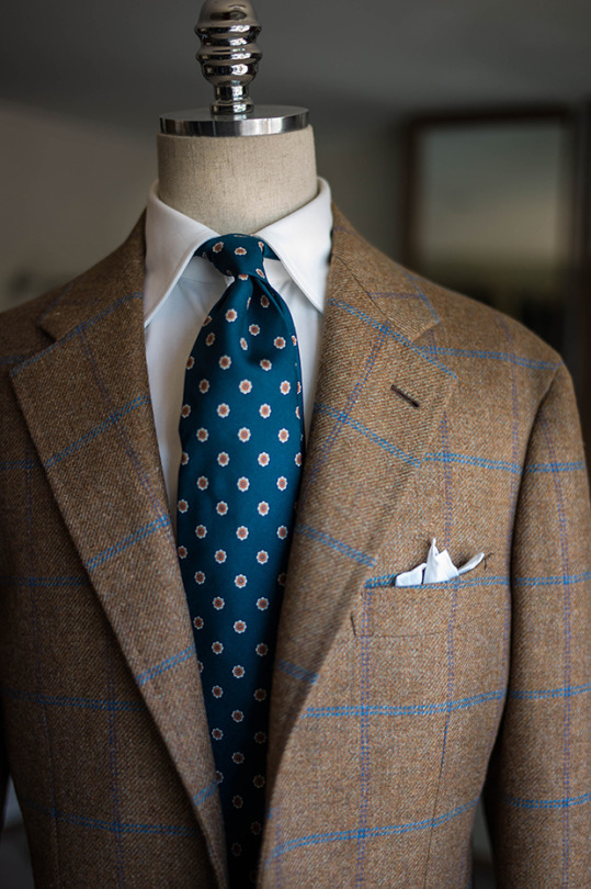 Windowpane patterned sport coat by B&Tailor