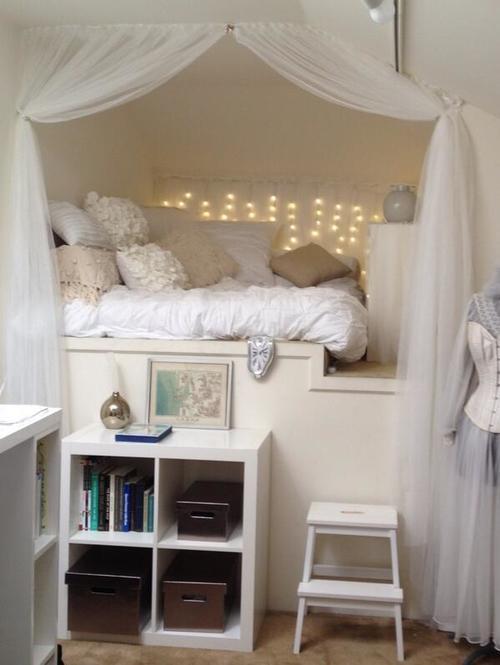 142 notes tumblr bedroom bedroom bed hideout cozy cute girly white ...