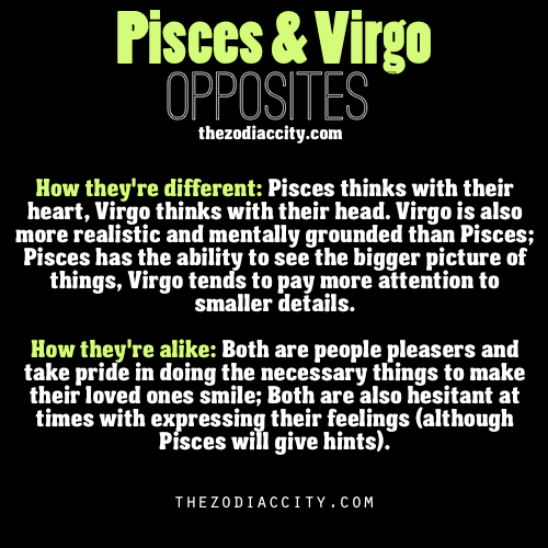 How are Virgo and Pisces opposite?