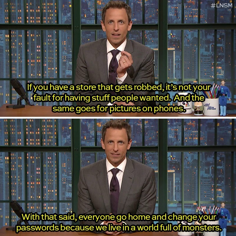 Seth has a couple things to say about Jennifer Lawrence and those nude celebrity photos.