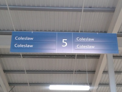 BOTH aisle signs were like this on BOTH SIDES