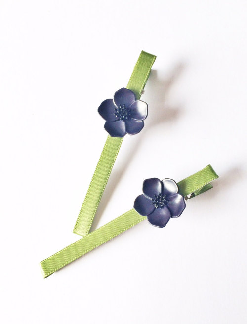 ... accessories. Handmade. Poppy clip. Blue flower. || (6.50 USD) || More