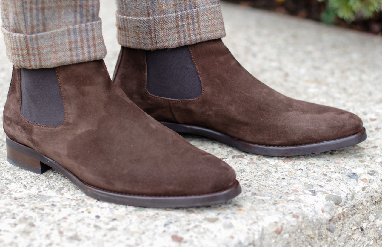 Chocolate Suede Chelsea Boots by Jack Erwin