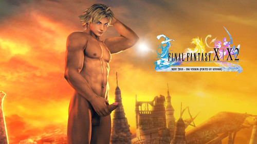 valnoressa:  kp0988: [[MORE]]  Nude Tidus for Source Filmmaker. Download him here. &lt;—- My port of a nude Tidus from Final Fantasy 10. Some notes about him: He has a bit of a seam around his neck from the headhack. I tried to clean it up the best I could, but it’s still noticalbe from some angles. His textures are a bit low resolution. I’m not that great at textures, so if someone wants the source files, I would be happy to pass them along. He has adjuster bones in his upper-arms, so that can make posing with the rig a bit awkward for some people. Credits to xo-bahamut-ox for the XPS meshmod. (http://xo-bahamut-ox.deviantart.com/art/TIDUS-NAKED-302396948) Credits to Valnoressa for the great poster of him. (http://valnoressa.tumblr.com/) Credits to Square-Enix for Final Fantasy on the whole.  Nice work with this :3 Looking forward to using him in the future!  Featured! Go get him!