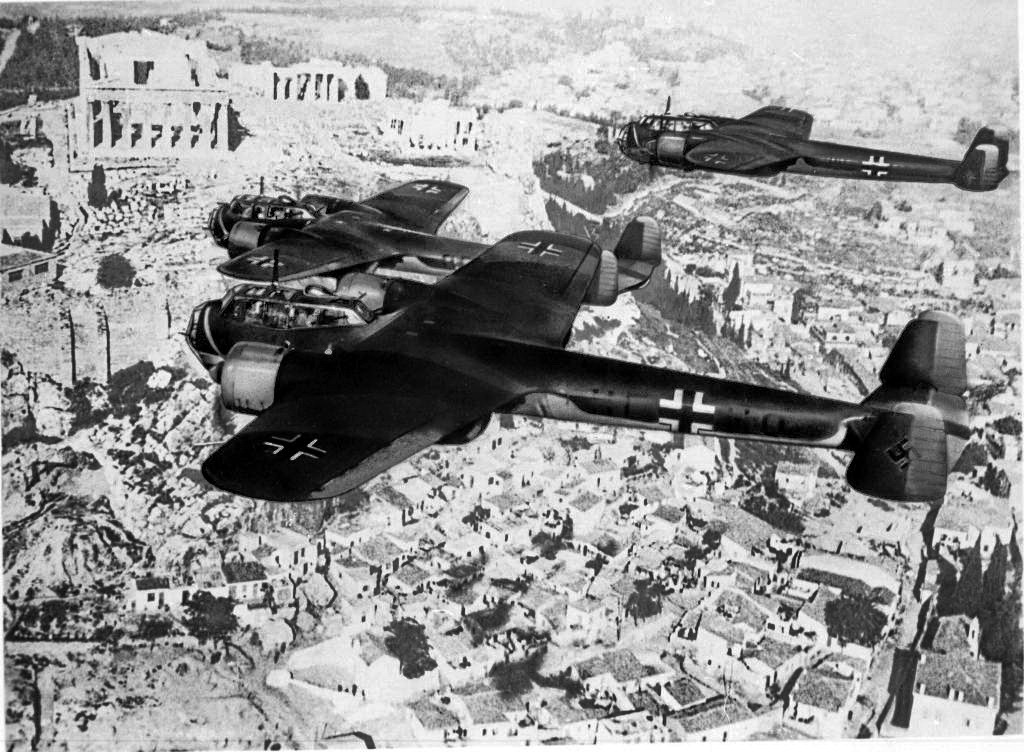 hellas-inhabitants:

Dornier Do 17Z KG2 over the Acropolis Greece 1941
