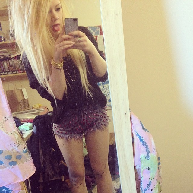 😋 #me #selfie #blonde #silly #shorts #legs #blonde hair #cute #girl