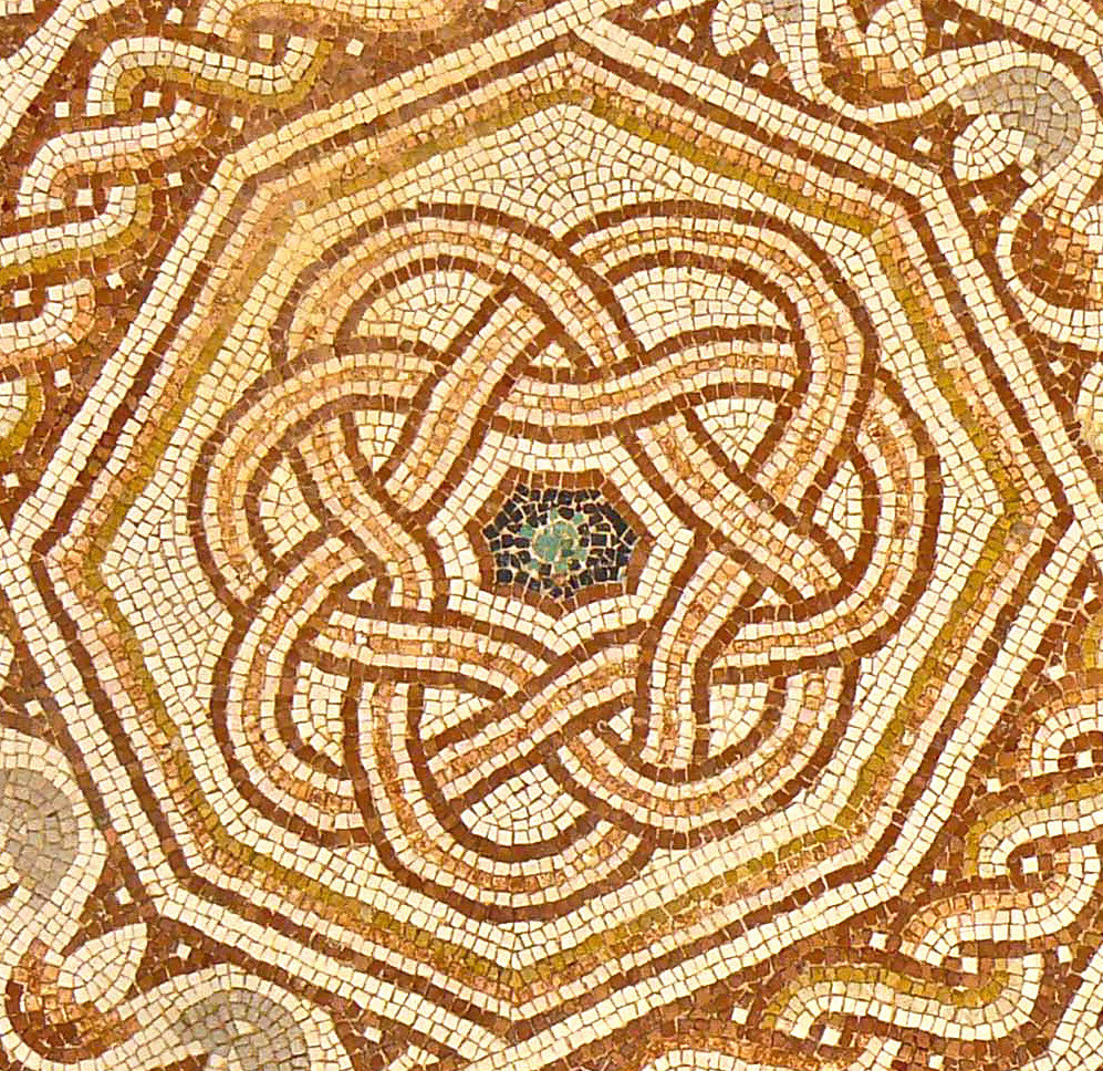 The loop depicted in this mosaic (from a 2nd century Roman theater in Syria) crosses itself 14 times.