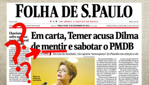 Folha inventa manchete: em nenhum momento a #CartaDoTemer fala de “mentir” ou “mentiras”.