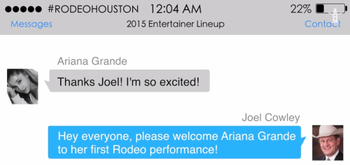 Ariana will be performing at the Rodeo Houston 2015 lineup on March 17th
