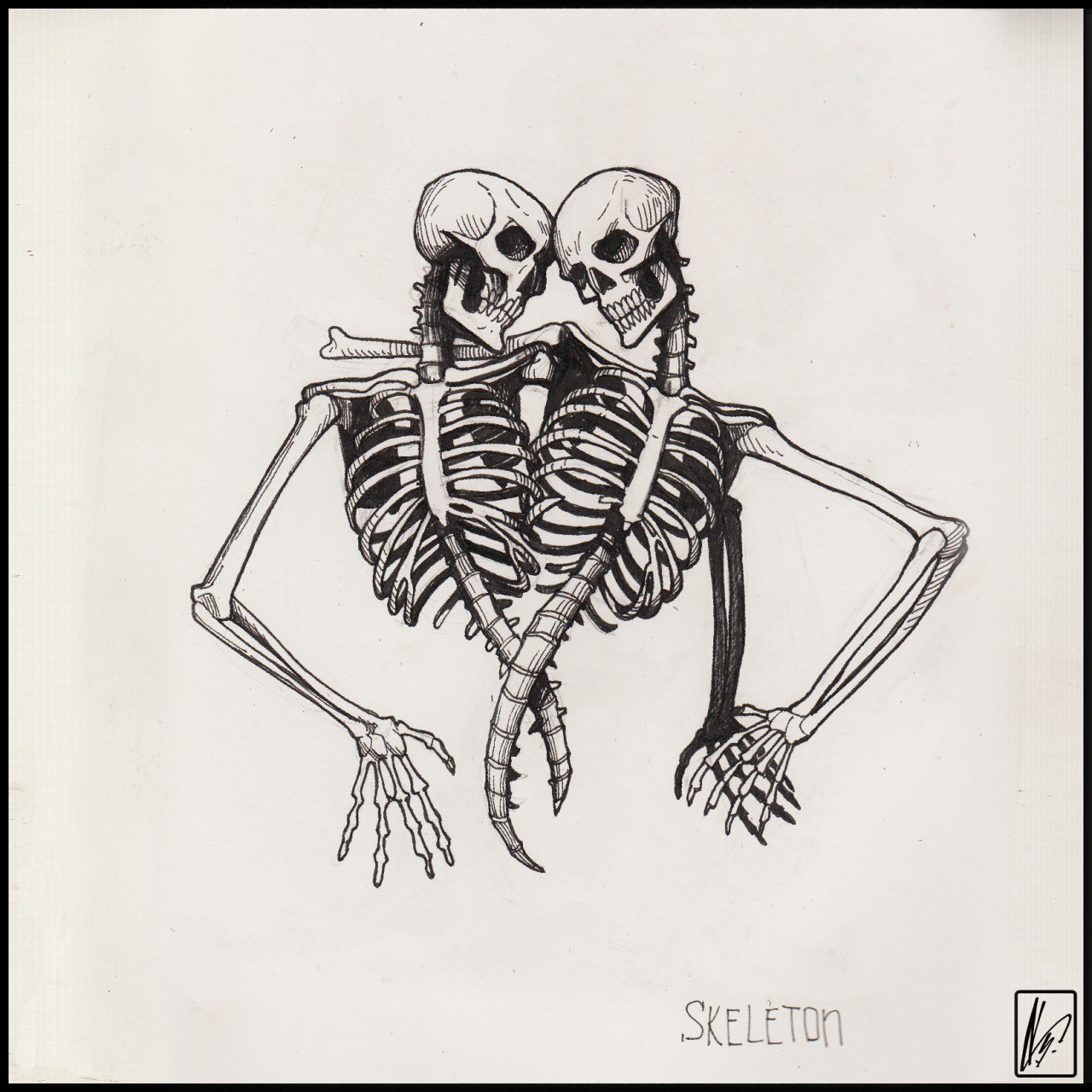 

Inktober2015 Drawlloween2015 - day24 - skeleton 