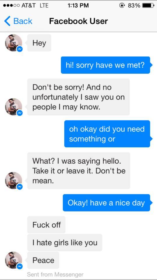 first message on facebook to a girl